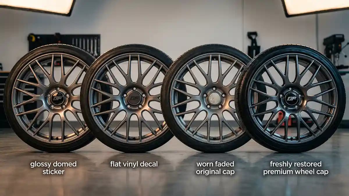 Domed Stickers vs Vinyl Decals for Wheel Caps: Durability, Look, and Value Compared