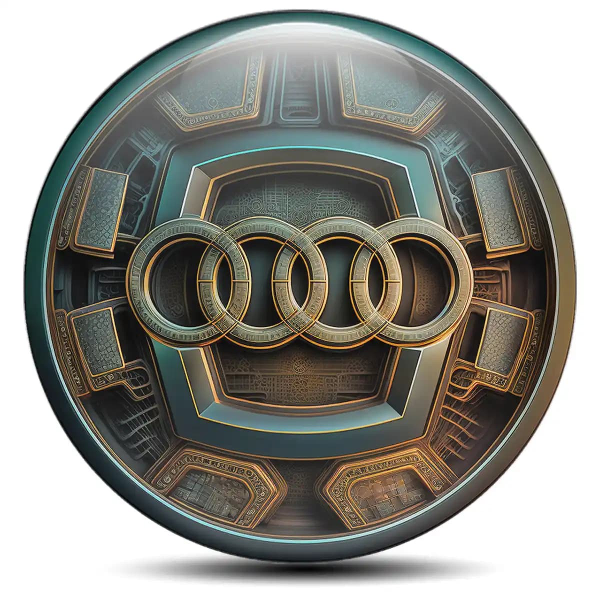 Audi Domed Emblem Self-Adhesive Premium Resin