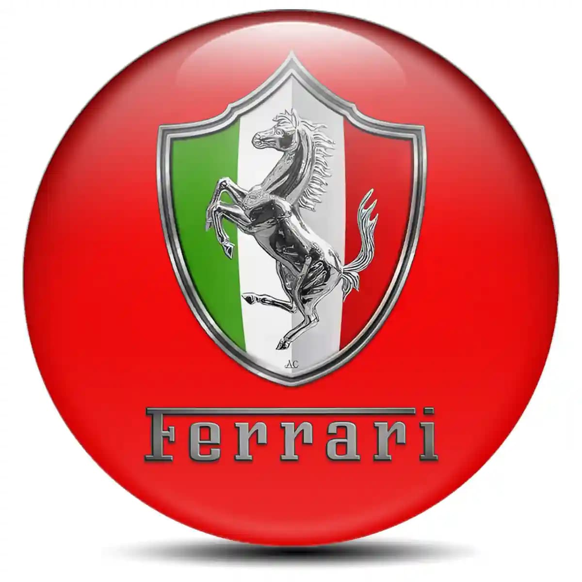 Ferrari Domed Sticker Self-Adhesive Premium Quality