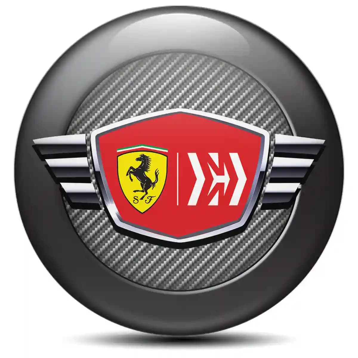 Ferrari Wheel Emblem Self-Adhesive Stylish Design