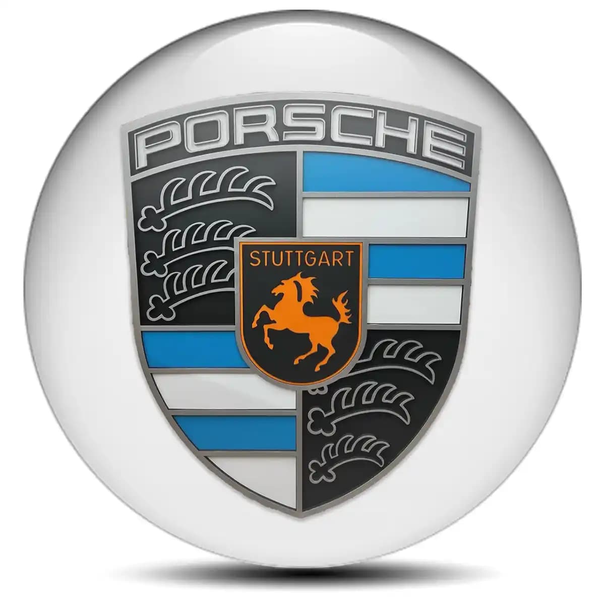 Porsche Domed Sticker Self-Adhesive Stylish Design