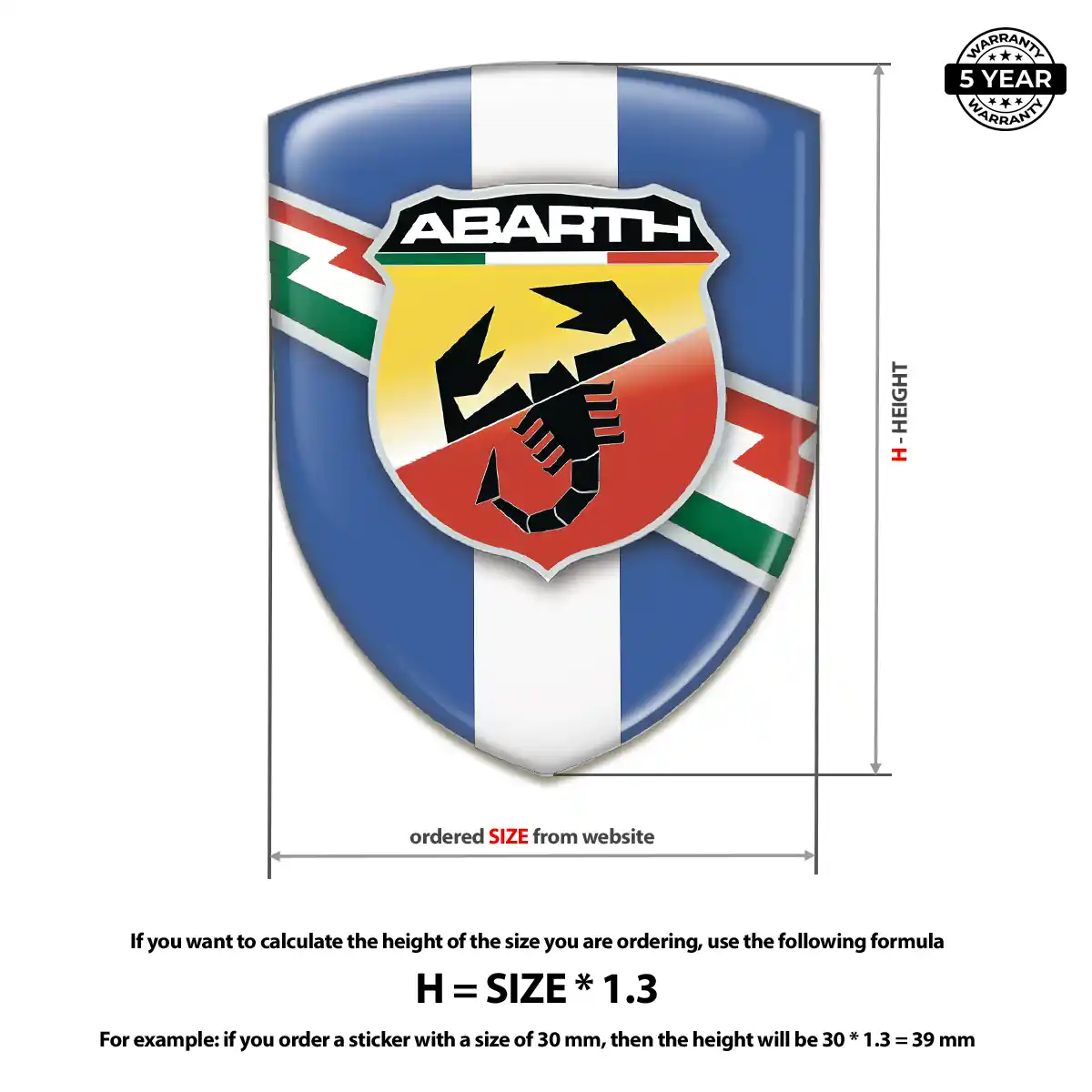 Abarth 3D Badge Sticker Auto Tuning