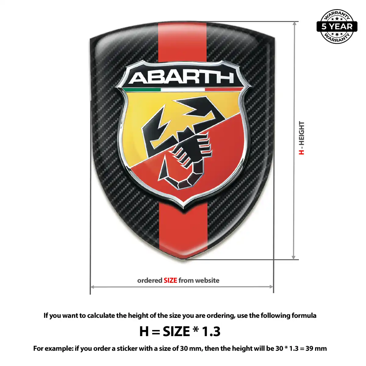 Abarth 3D Badge Sticker Deluxe Edition