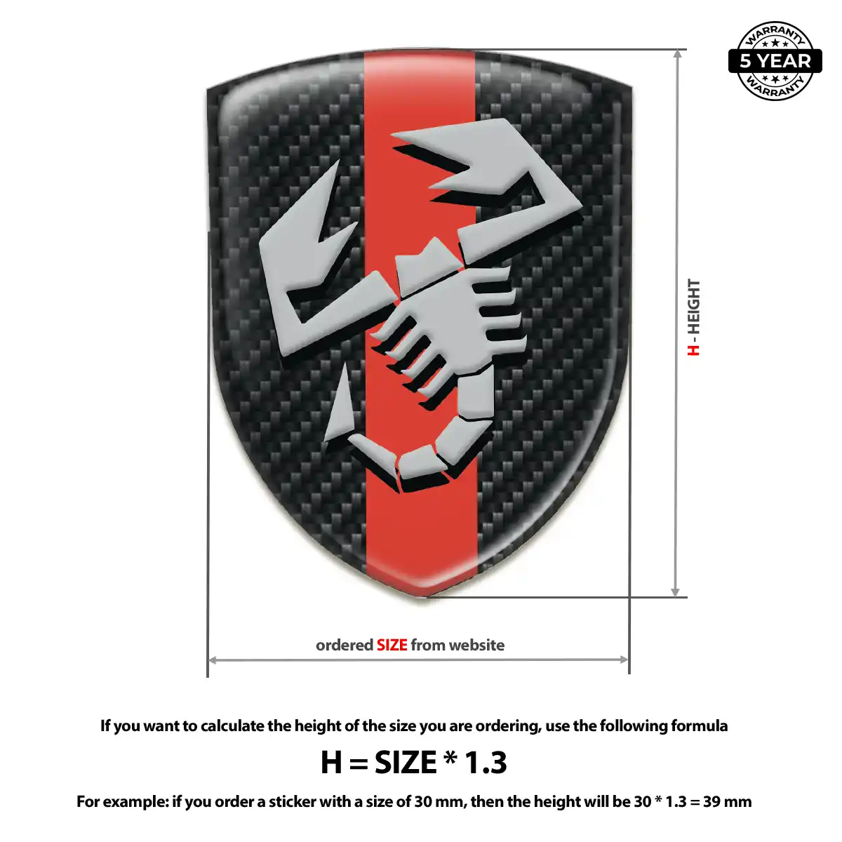 Abarth 3D Badge Sticker Elite Edition
