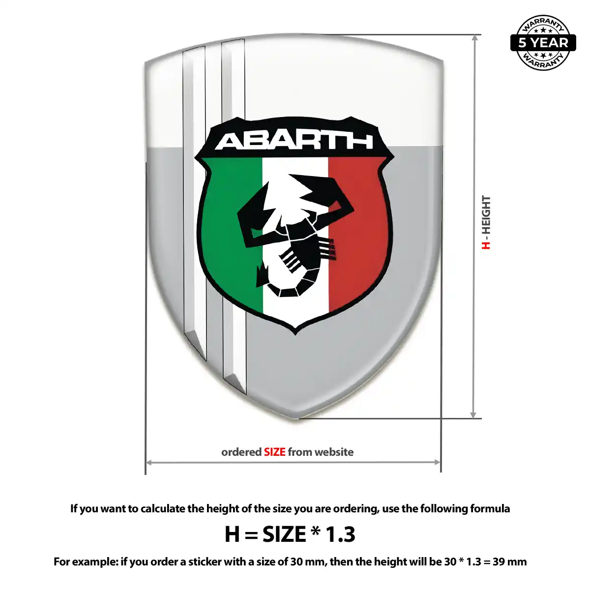 Abarth 3D Badge Sticker Elite Finish
