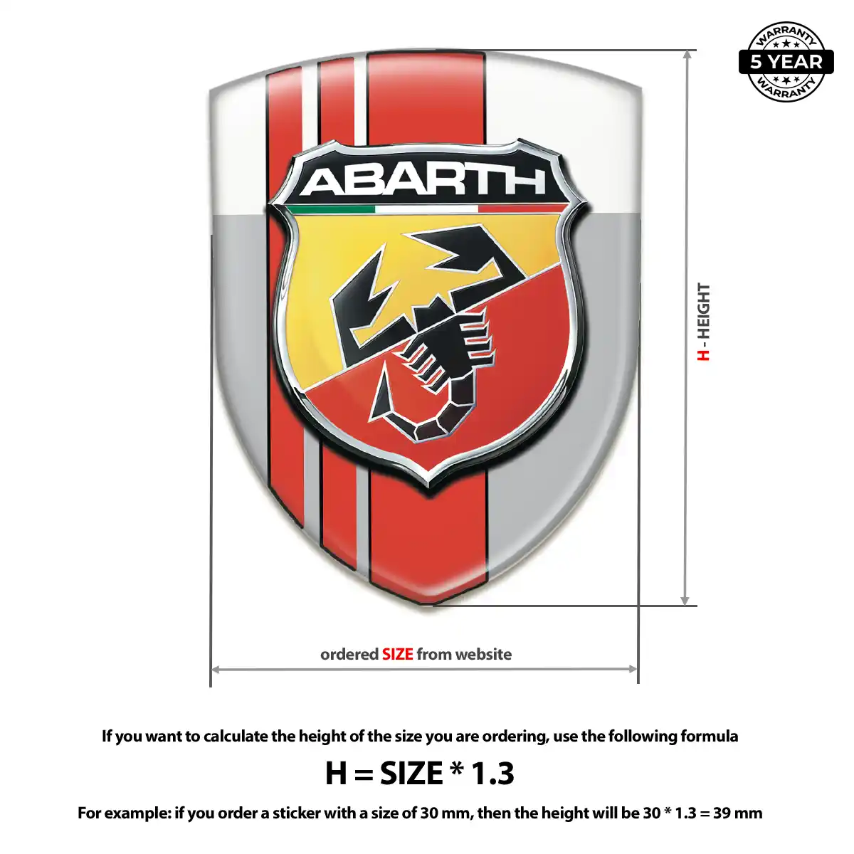 Abarth 3D Badge Sticker Outer Style