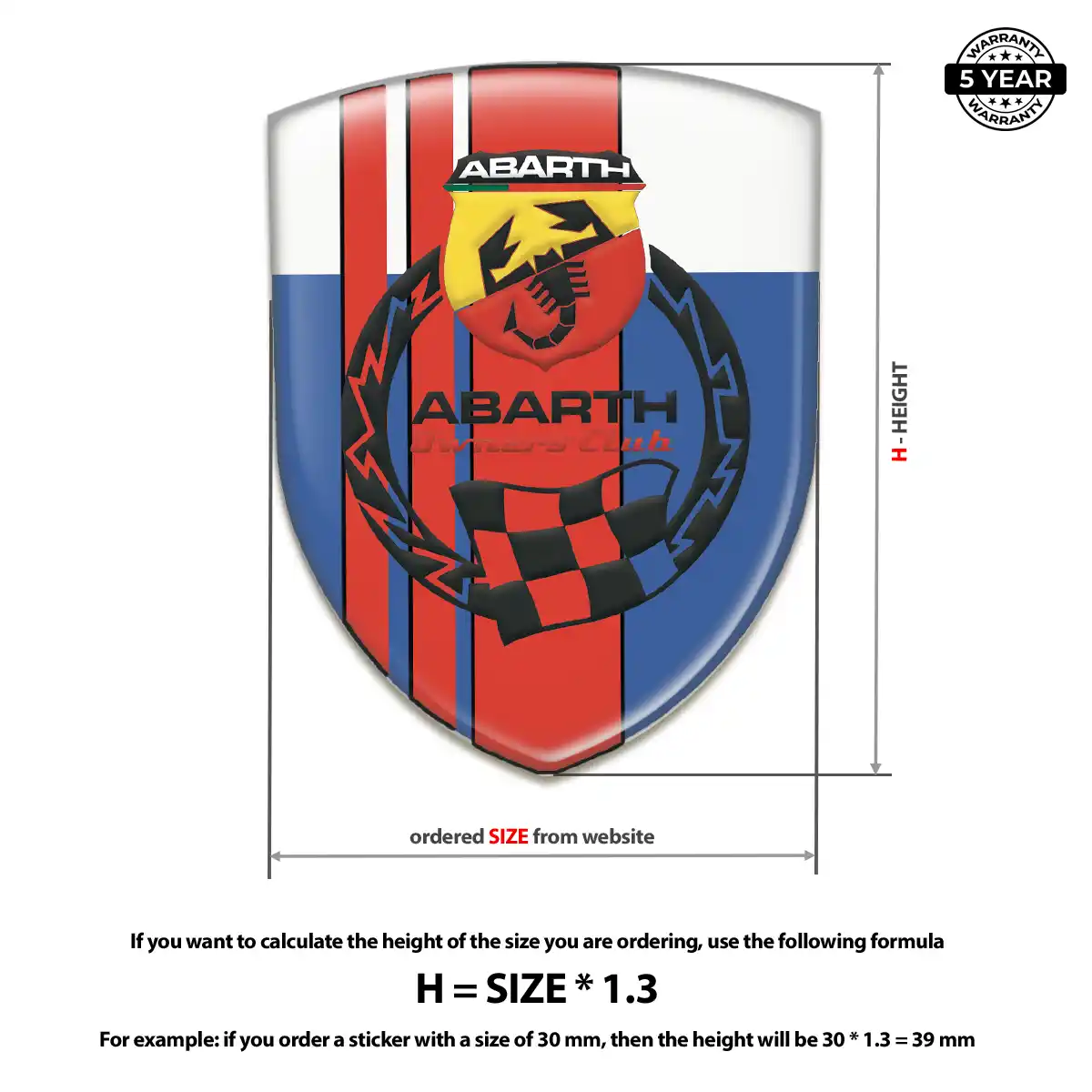 Abarth 3D Badge Sticker Performance Style