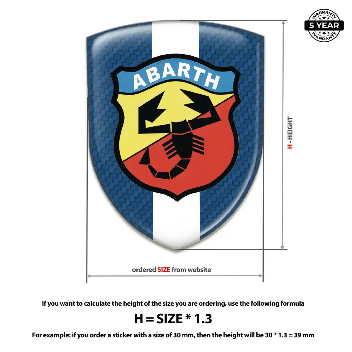 Abarth 3D Badge Sticker Prime Quality