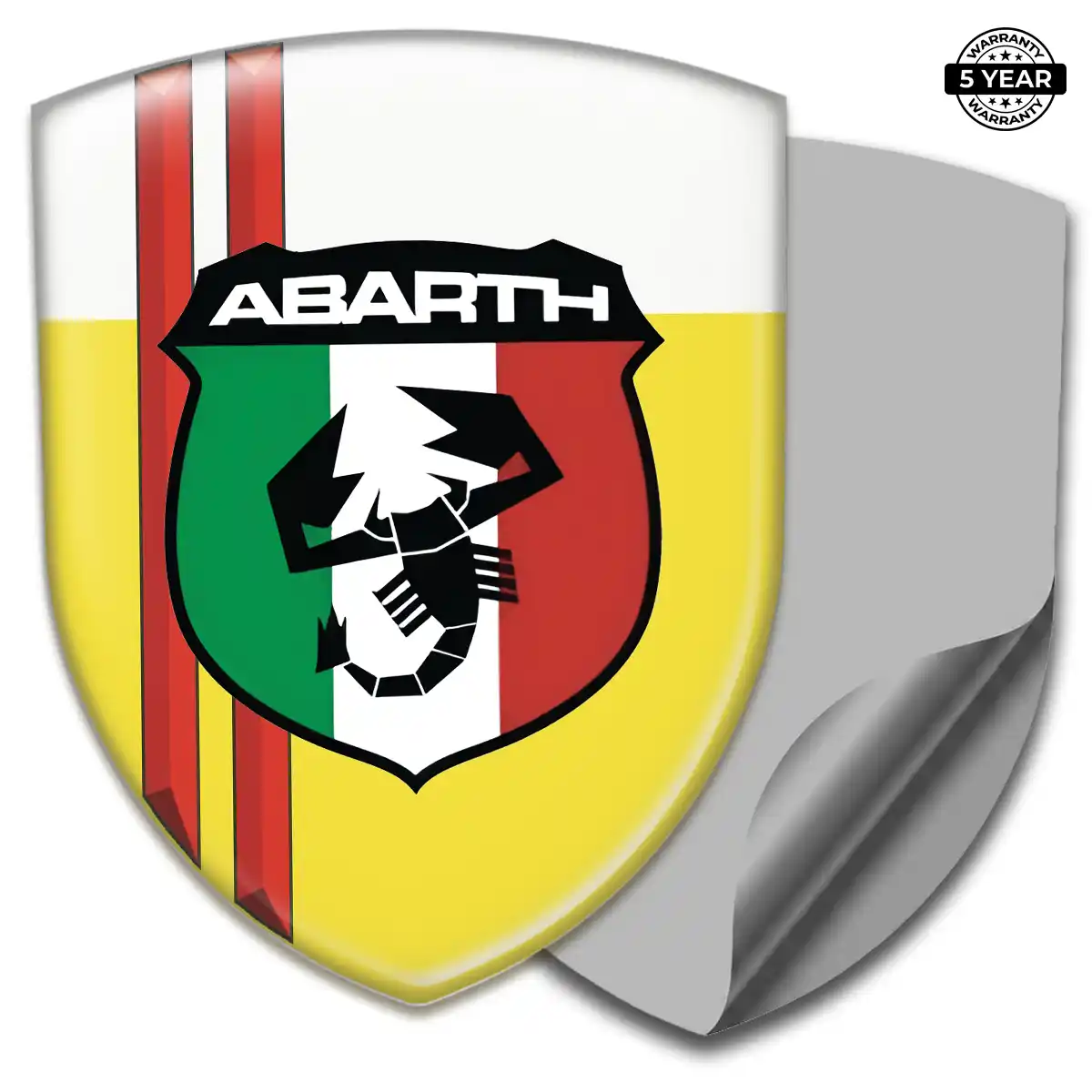 Abarth 3D Badge Sticker Refined Design