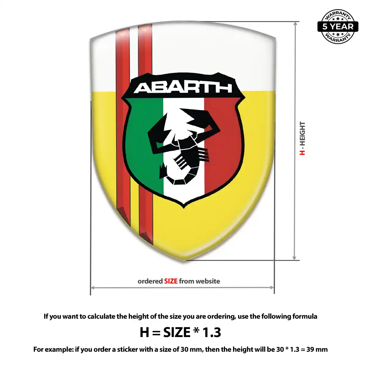 Abarth 3D Badge Sticker Refined Design