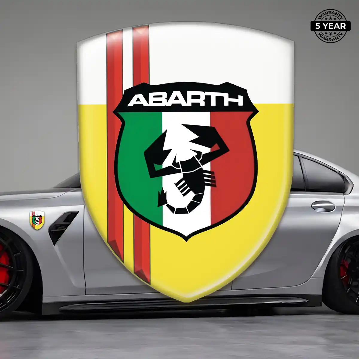 Abarth 3D Badge Sticker Refined Design