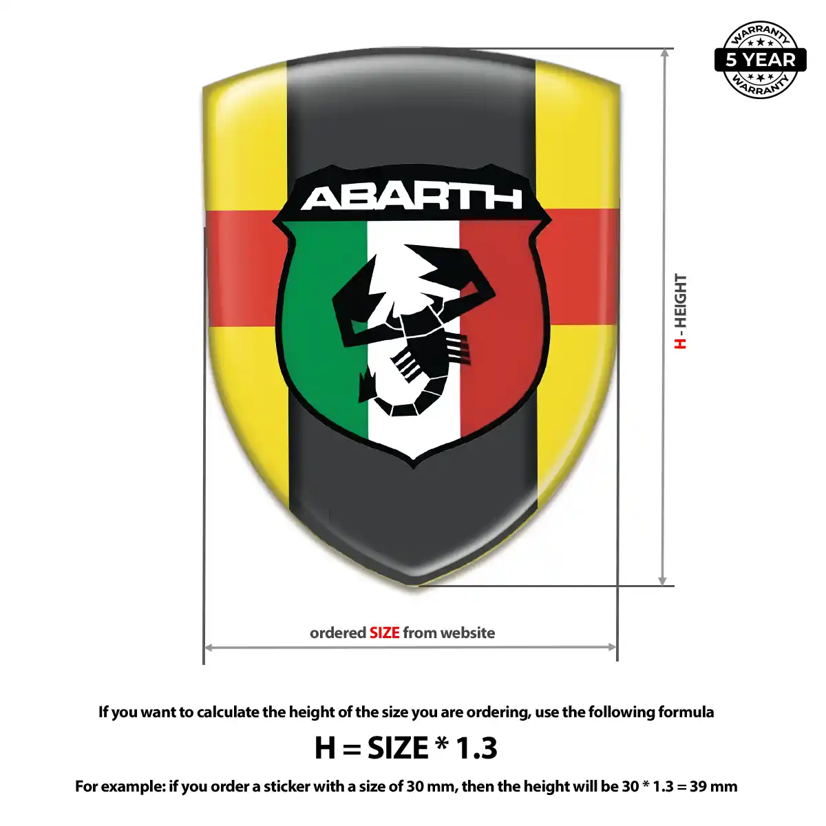 Abarth 3D Badge Sticker Resin Elite