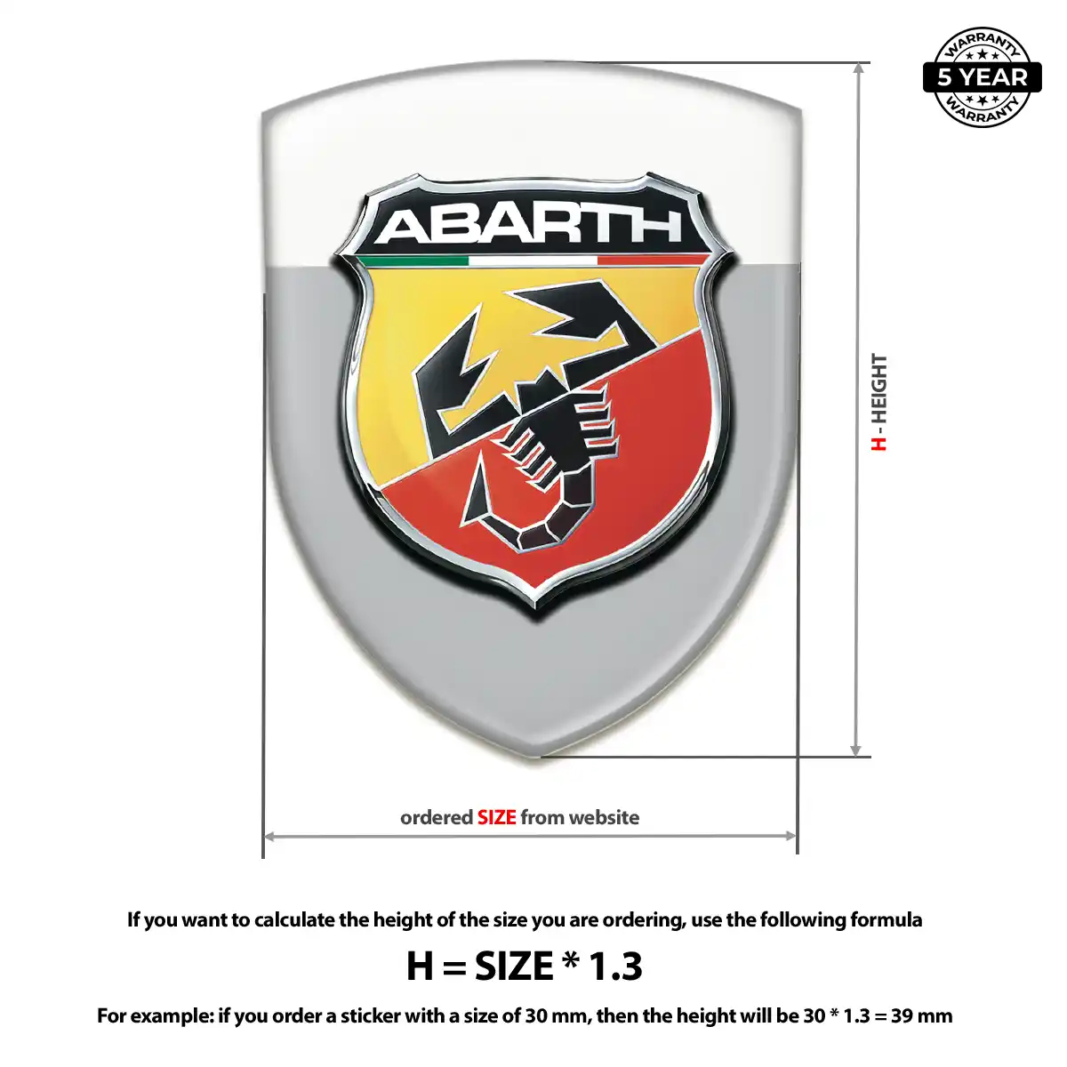 Abarth 3D Badge Sticker Resin Luxe