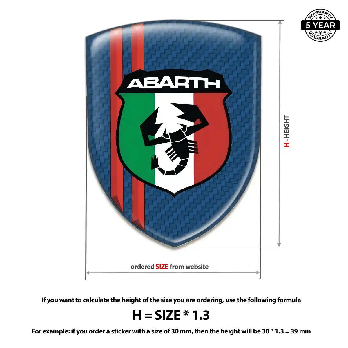 Abarth 3D Badge Sticker Sleek Style