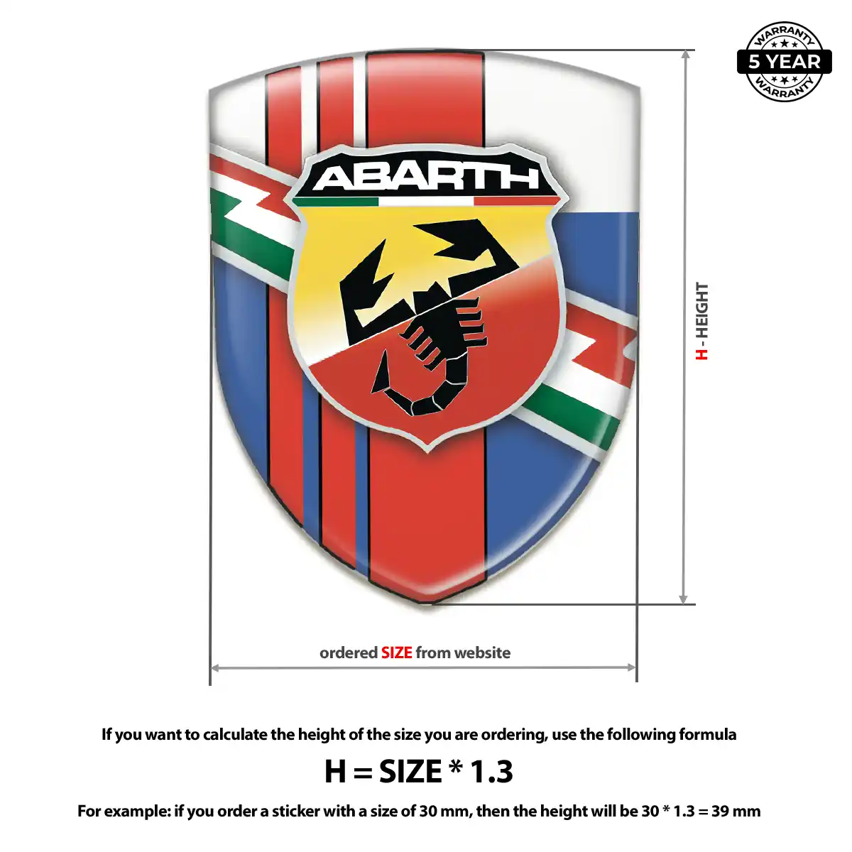 Abarth 3D Badge Sticker Street Tuning