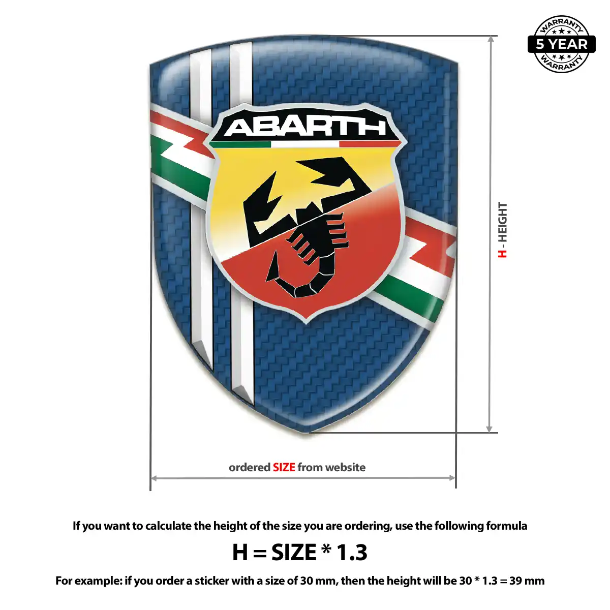 Abarth 3D Badge Sticker Superior Craft