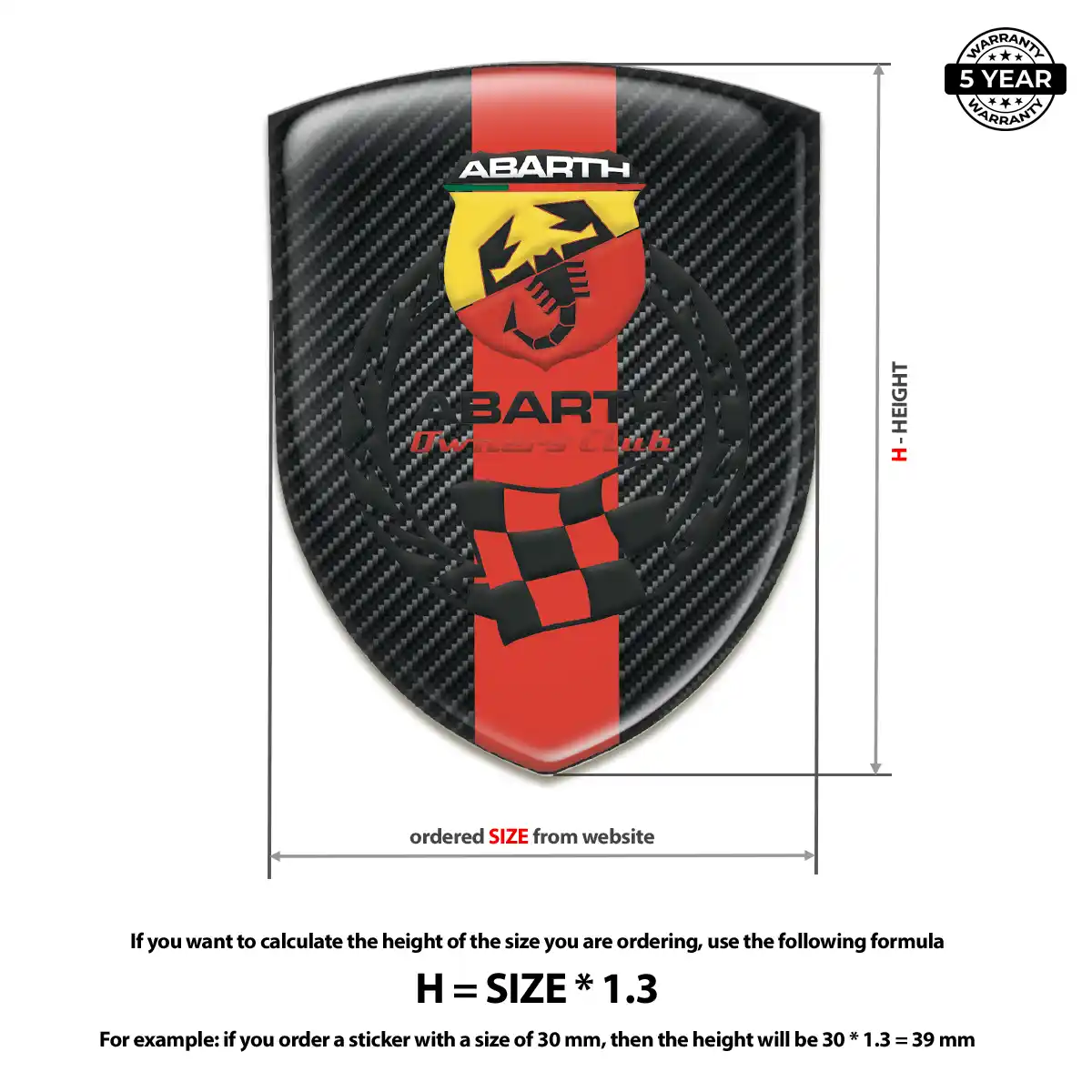 Abarth 3D Domed Sticker Deluxe Edition