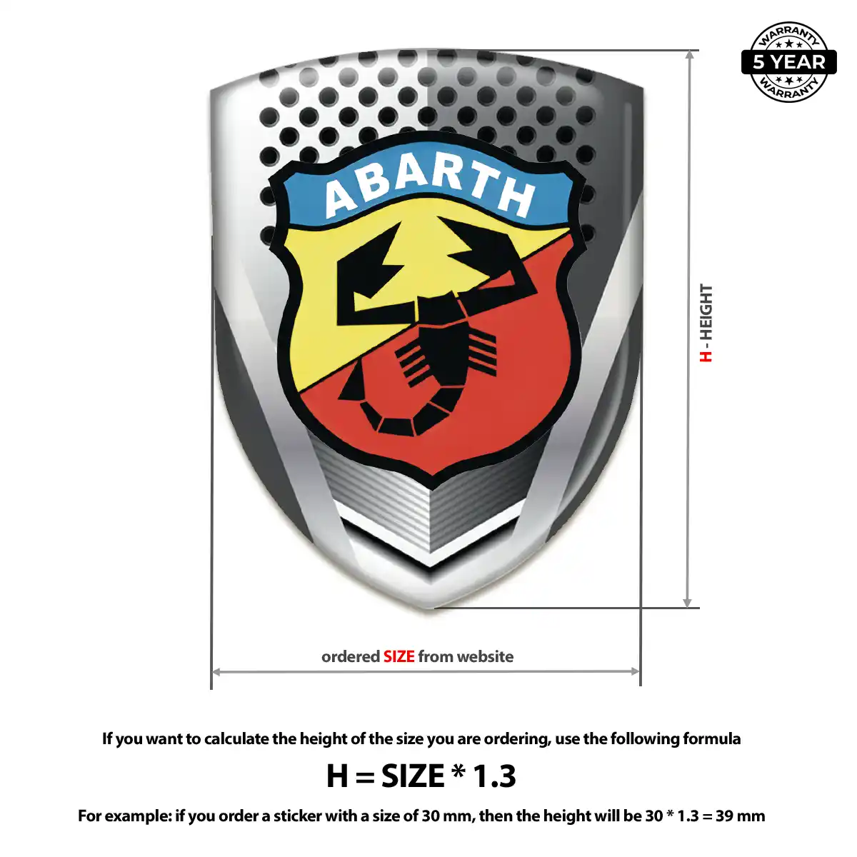 Abarth 3D Domed Sticker Interior Elegance