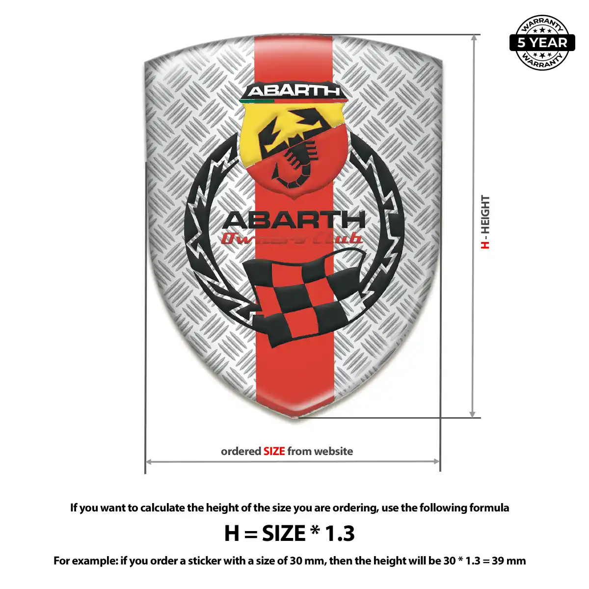 Abarth 3D Domed Sticker Interior Luxe