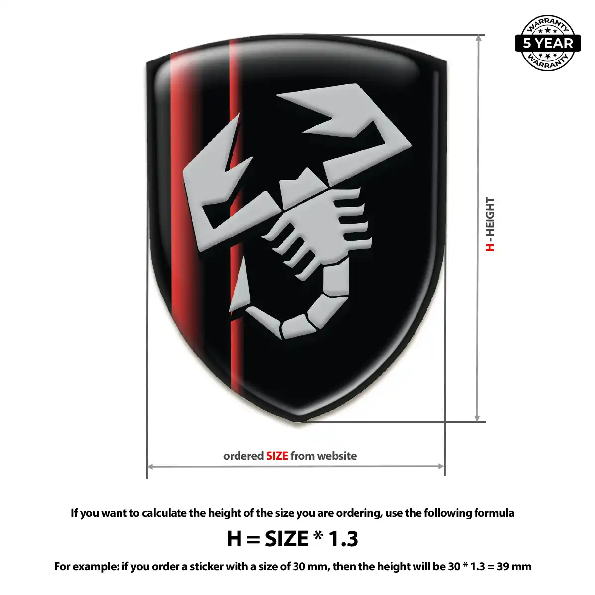 Abarth 3D Domed Sticker Noble Edition