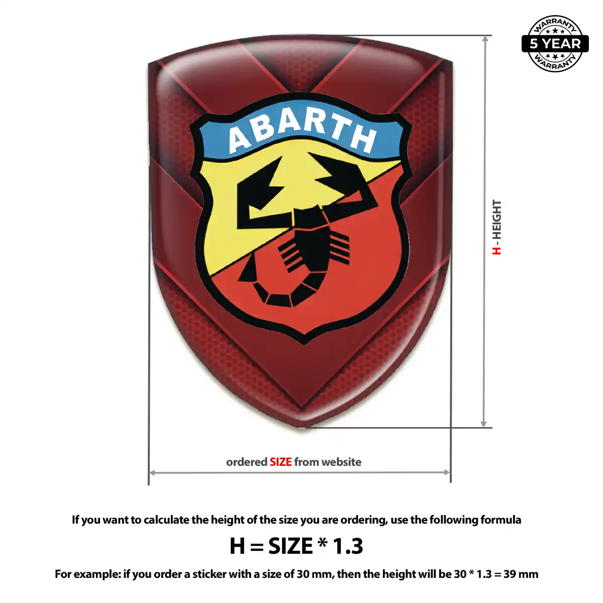 Abarth 3D Domed Sticker Opulent Line