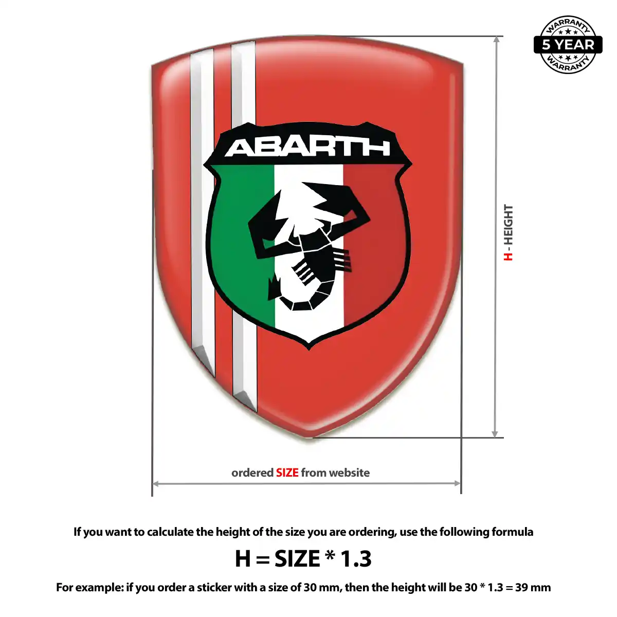 Abarth 3D Domed Sticker Outer Style