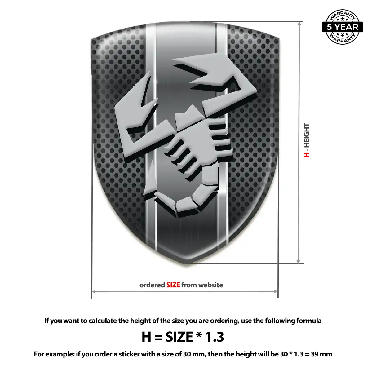 Abarth 3D Domed Sticker Performance Style
