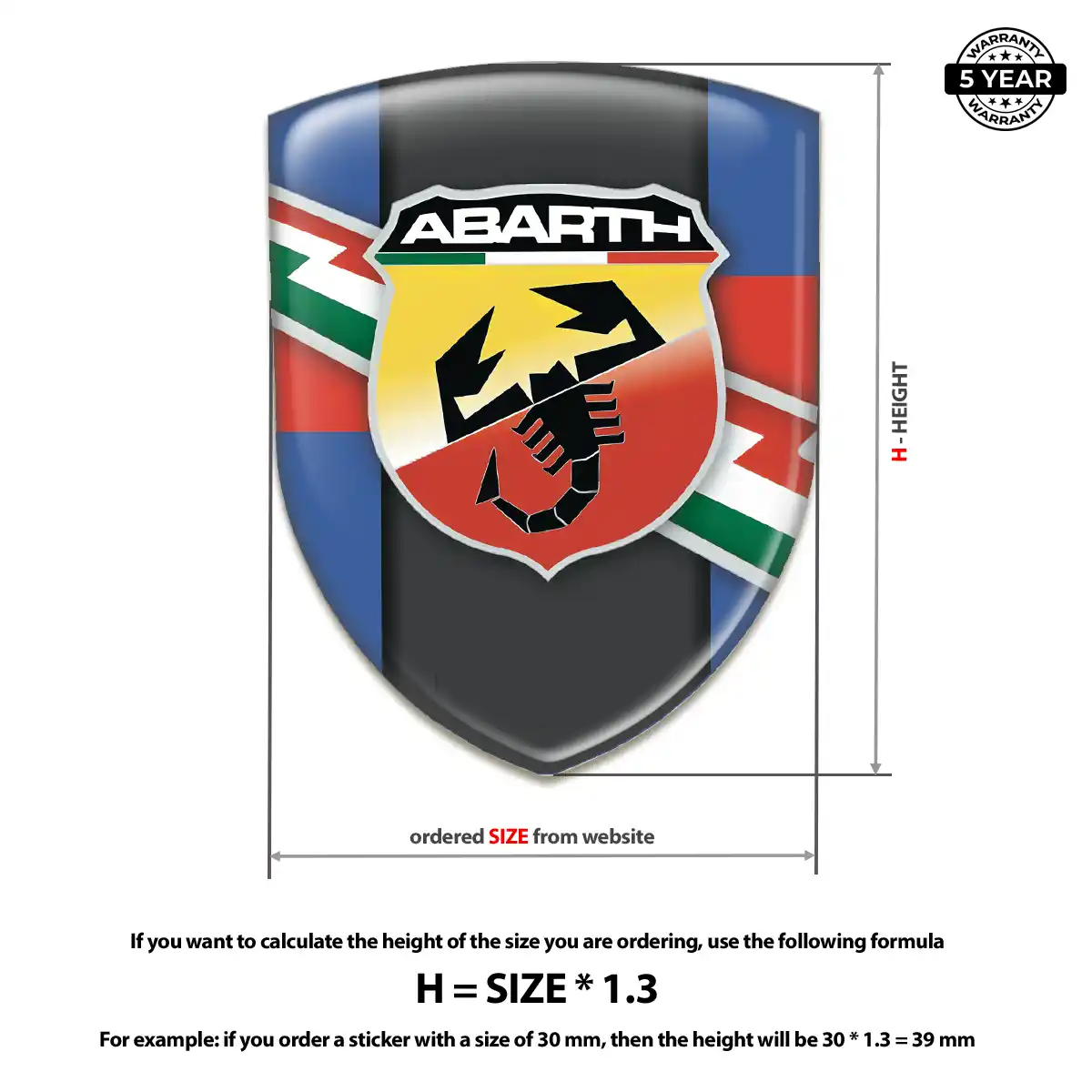 Abarth 3D Domed Sticker Premium Dome