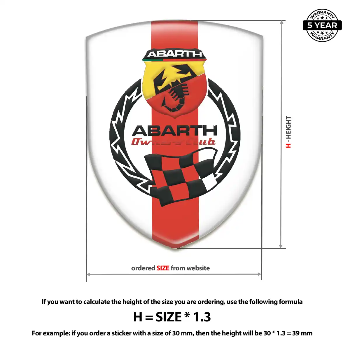 Abarth 3D Domed Sticker Refined Design