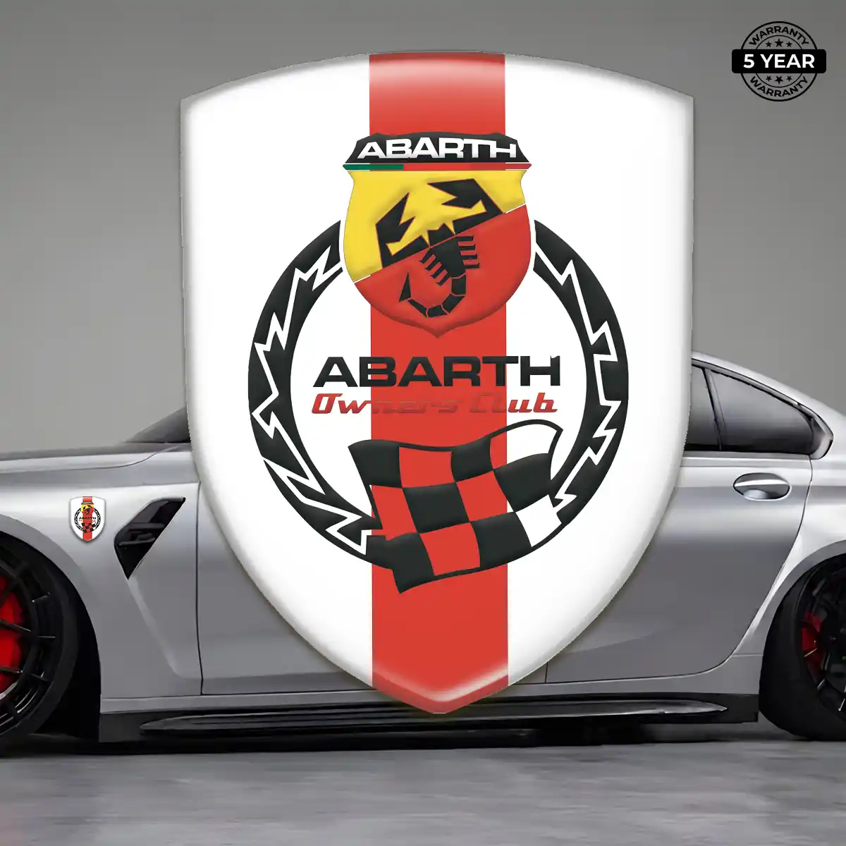 Abarth 3D Domed Sticker Refined Design