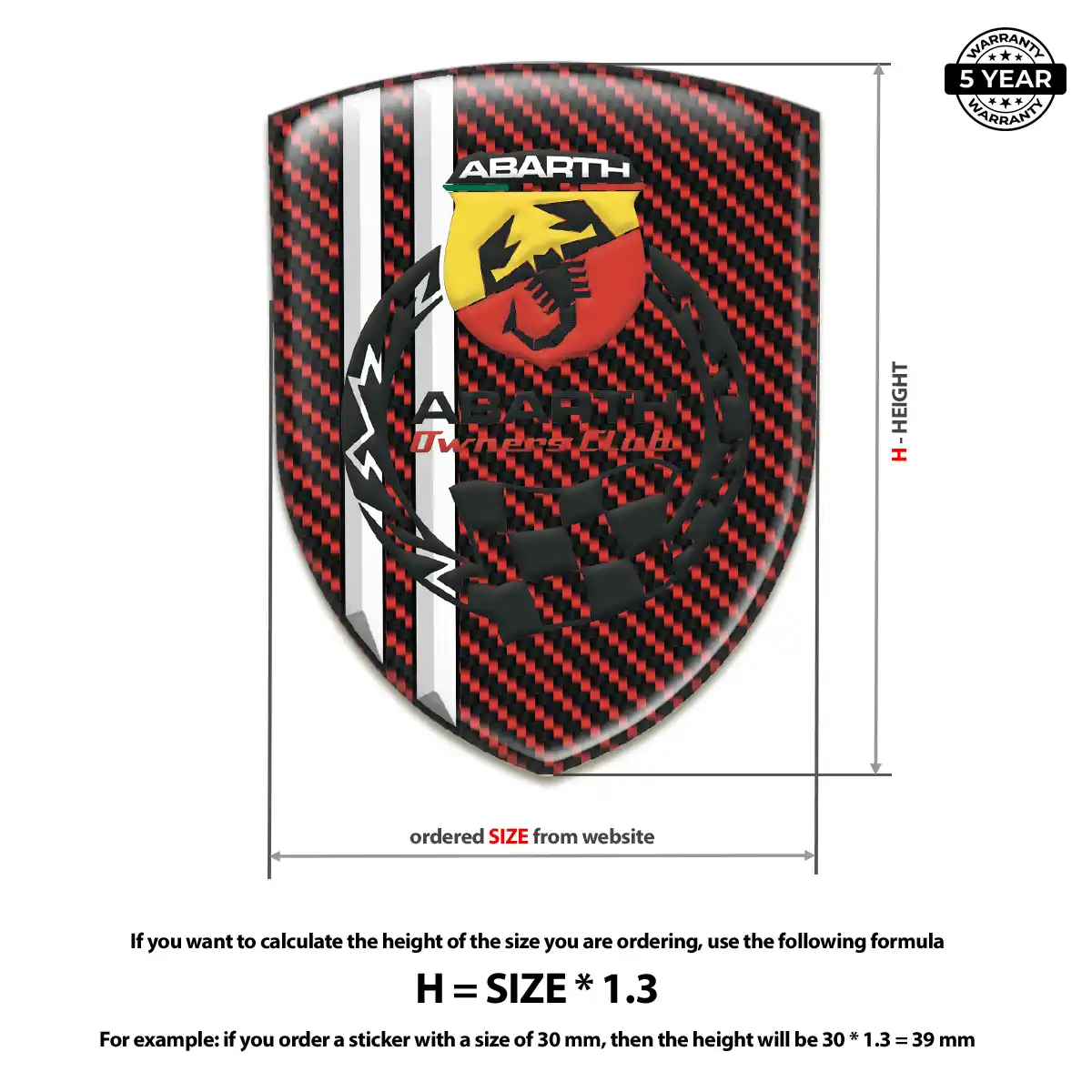 Abarth 3D Domed Sticker Resin Elite