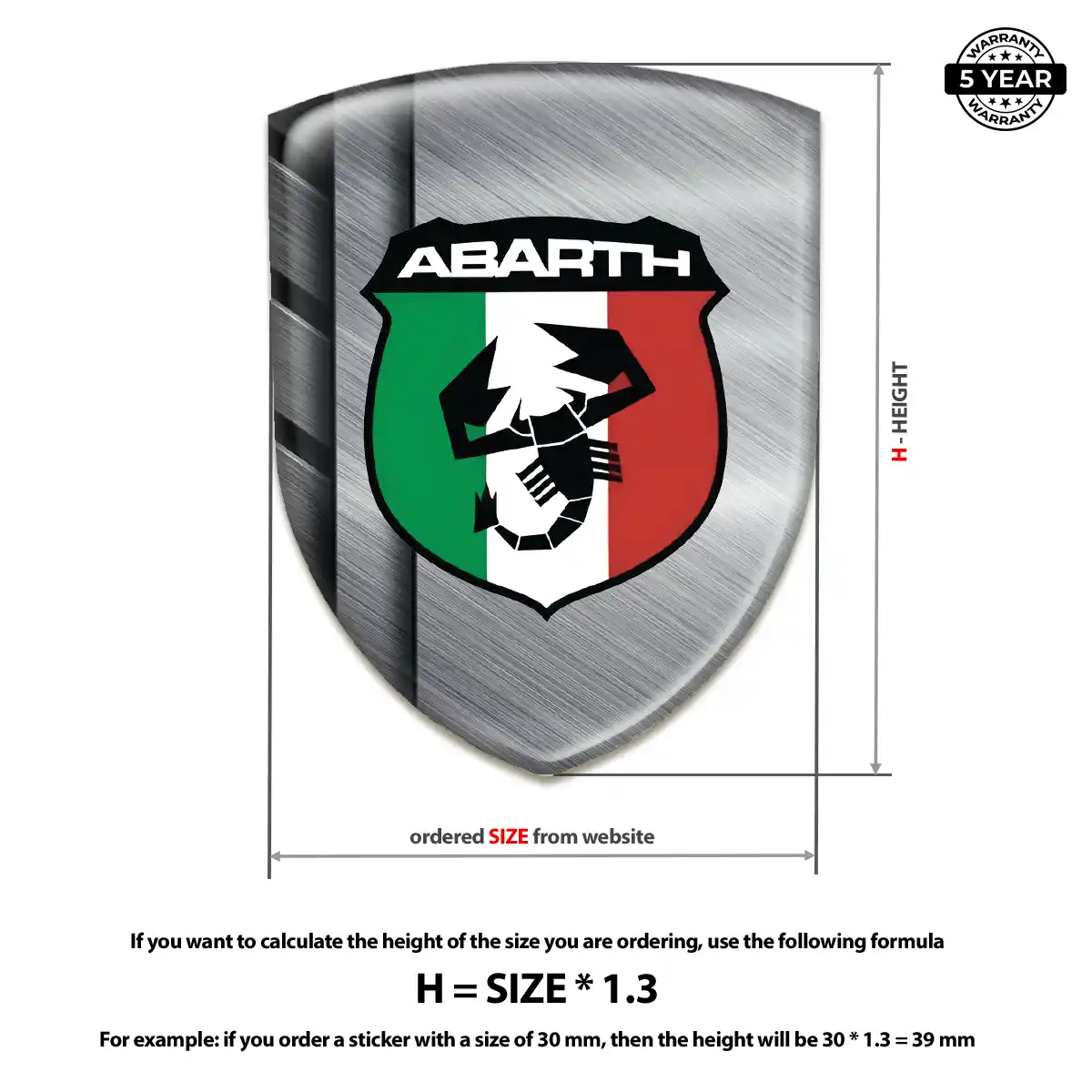 Abarth 3D Domed Sticker Sleek Style