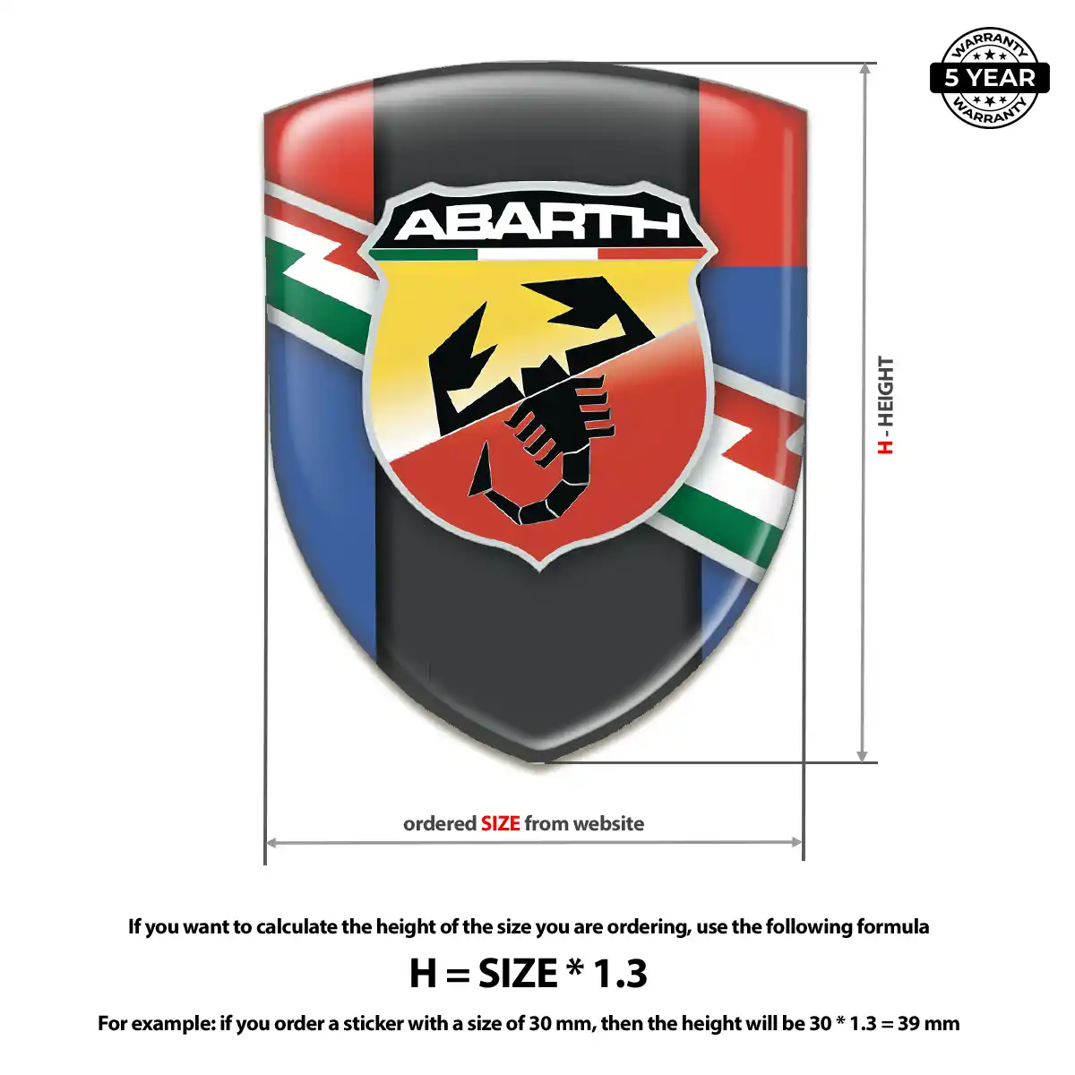 Abarth 3D Domed Sticker Street Tuning