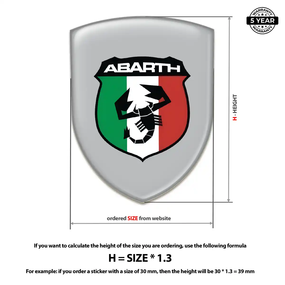 Abarth 3D Domed Sticker Superior Craft