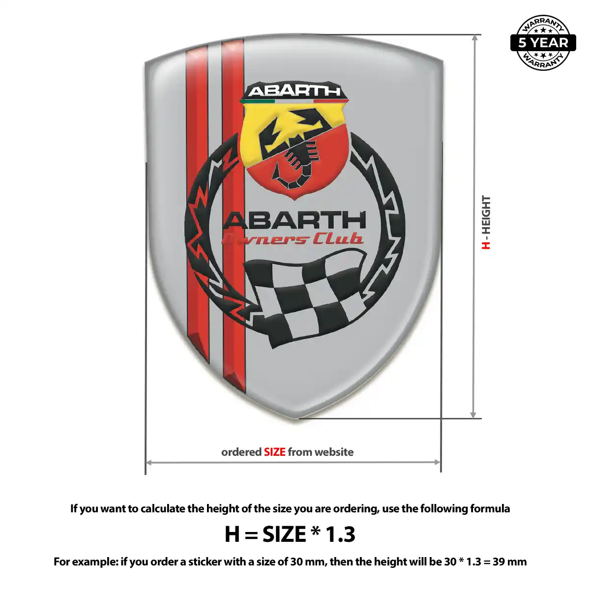 Abarth 3D Emblem Sticker Auto Tuning