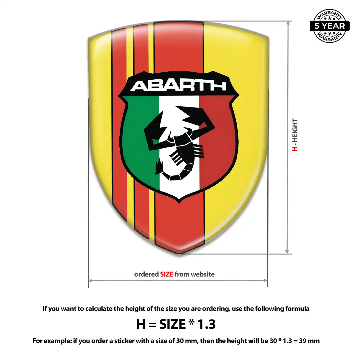 Abarth 3D Emblem Sticker Cabin Style