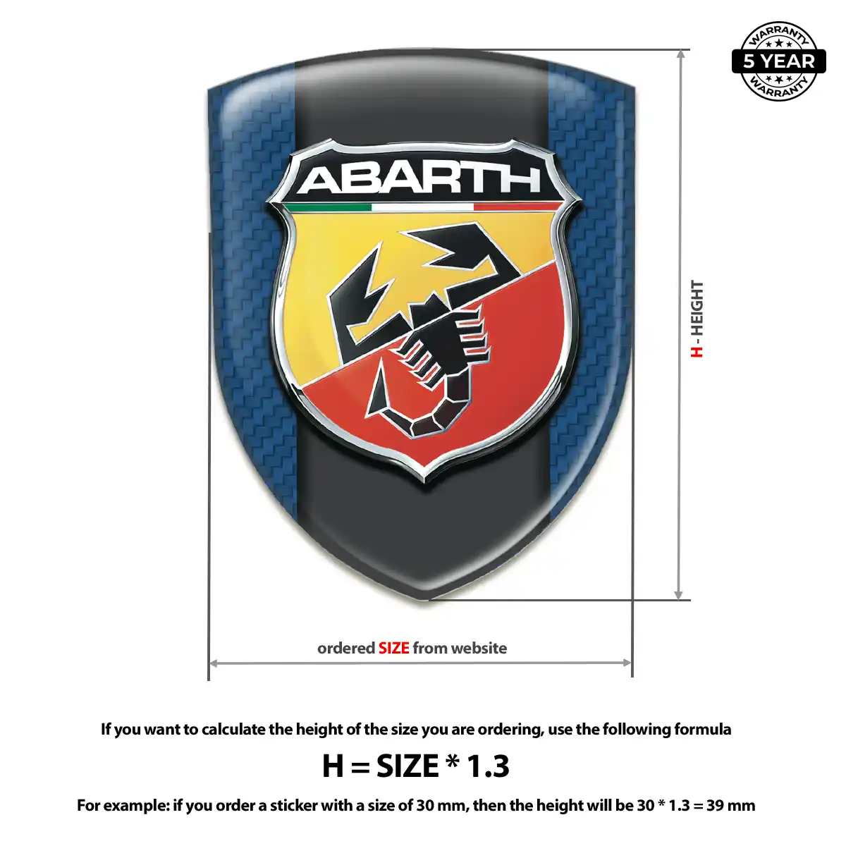 Abarth 3D Emblem Sticker Deluxe Edition