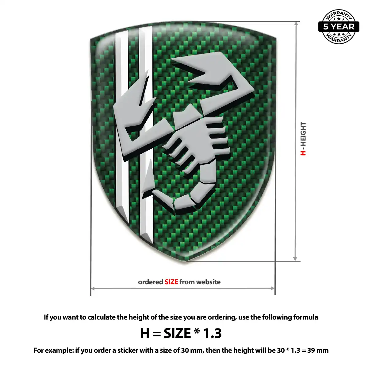 Abarth 3D Emblem Sticker Interior Elegance