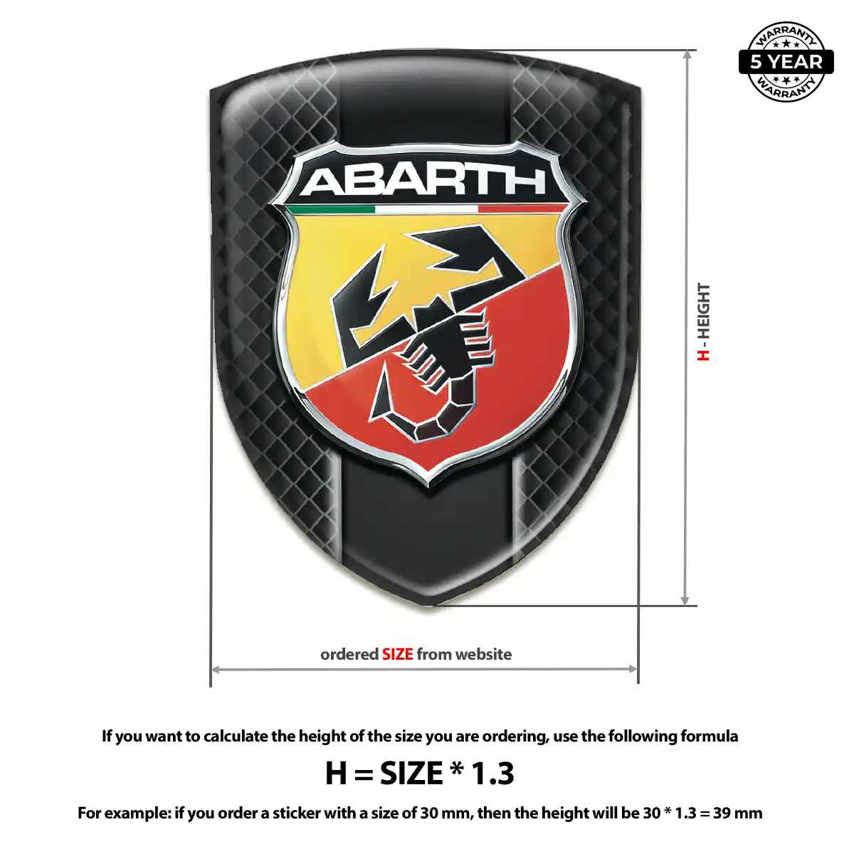 Abarth 3D Emblem Sticker Interior Luxe