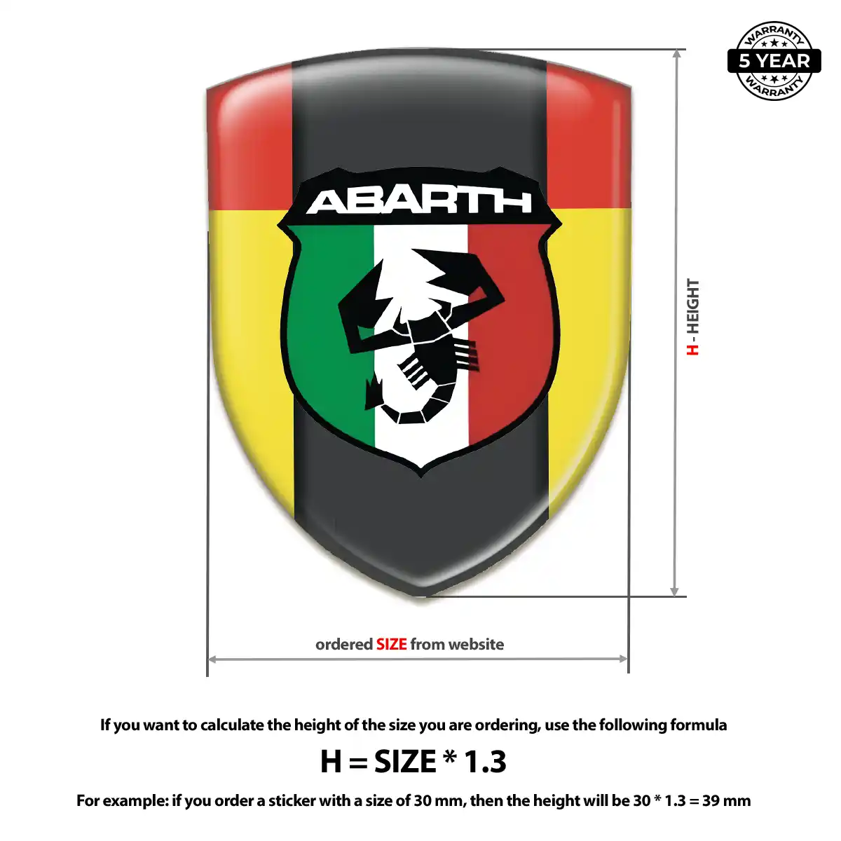 Abarth 3D Emblem Sticker Outer Style