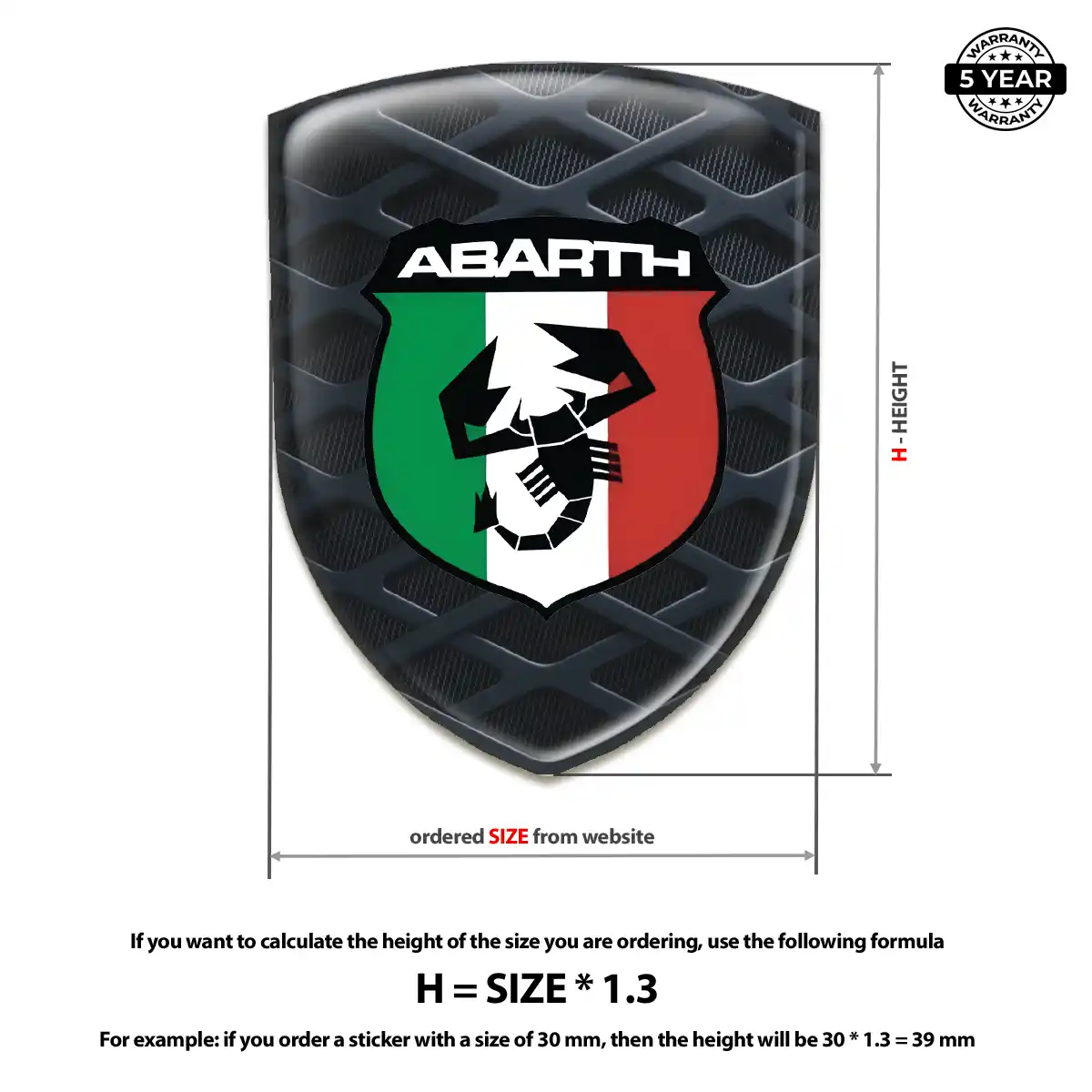 Abarth 3D Emblem Sticker Performance Style