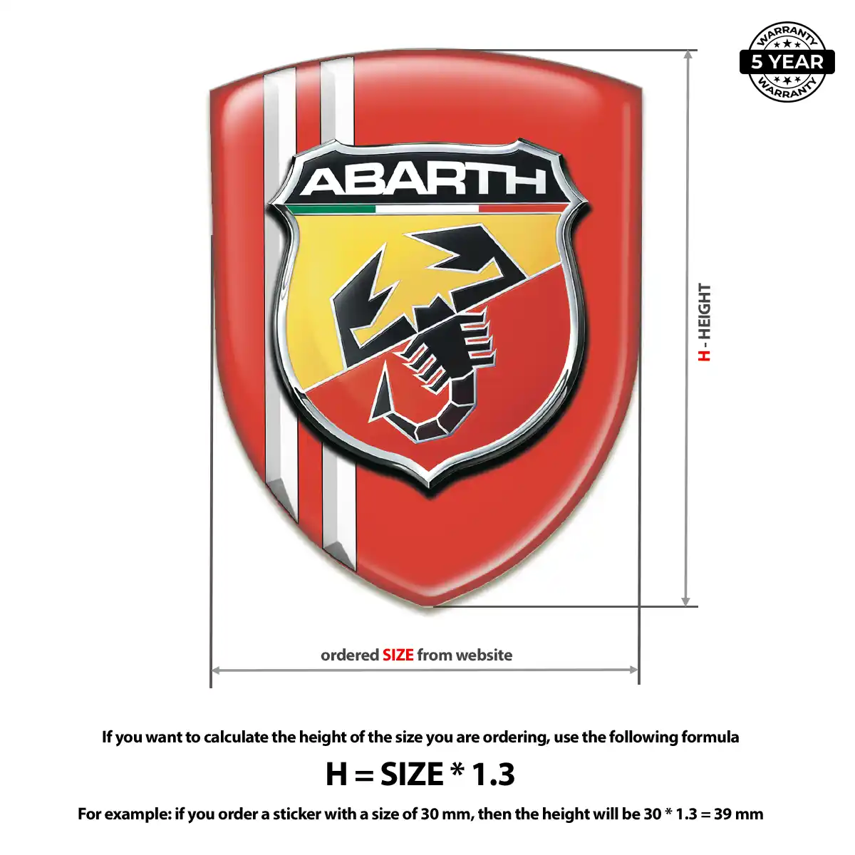 Abarth 3D Emblem Sticker Refined Design
