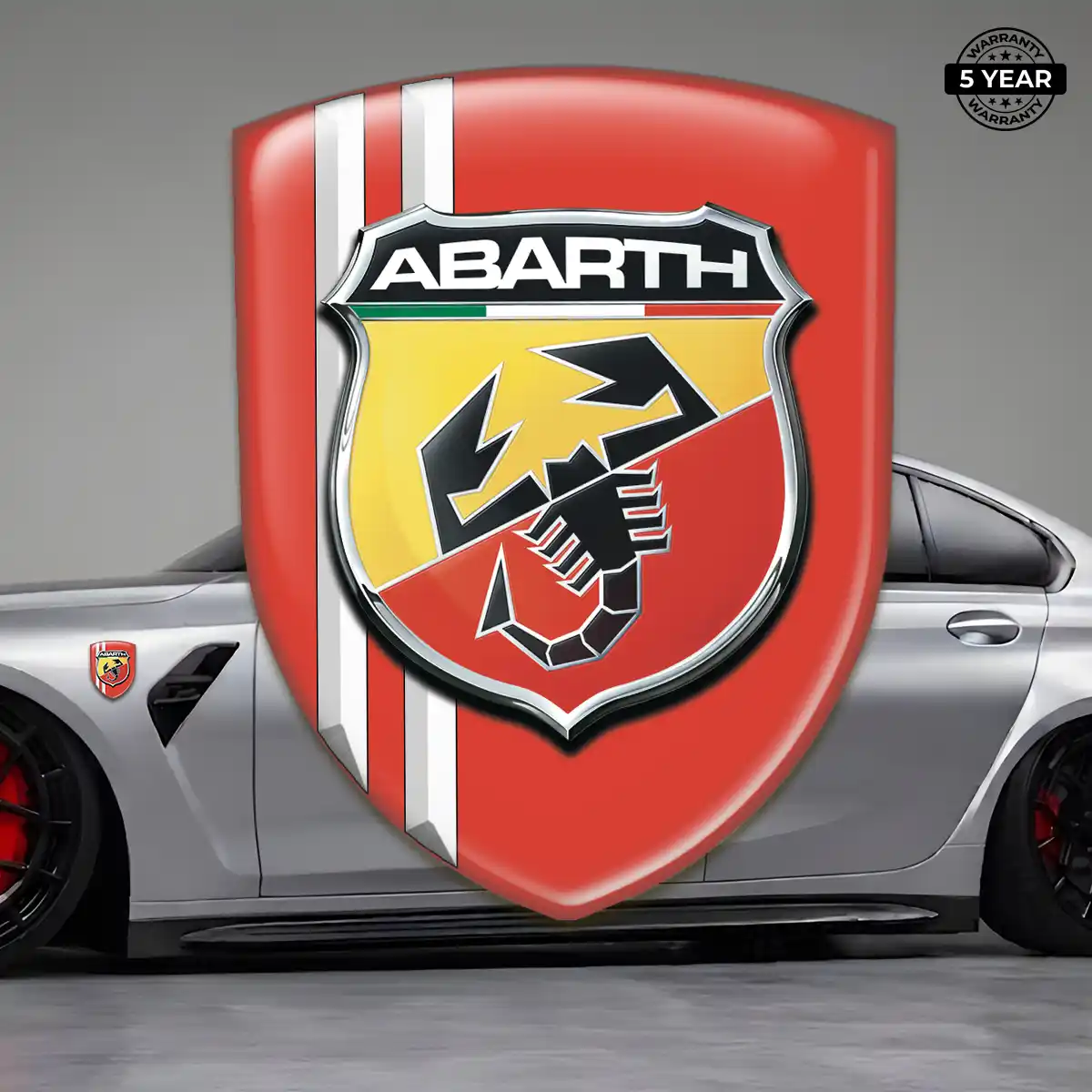 Abarth 3D Emblem Sticker Refined Design