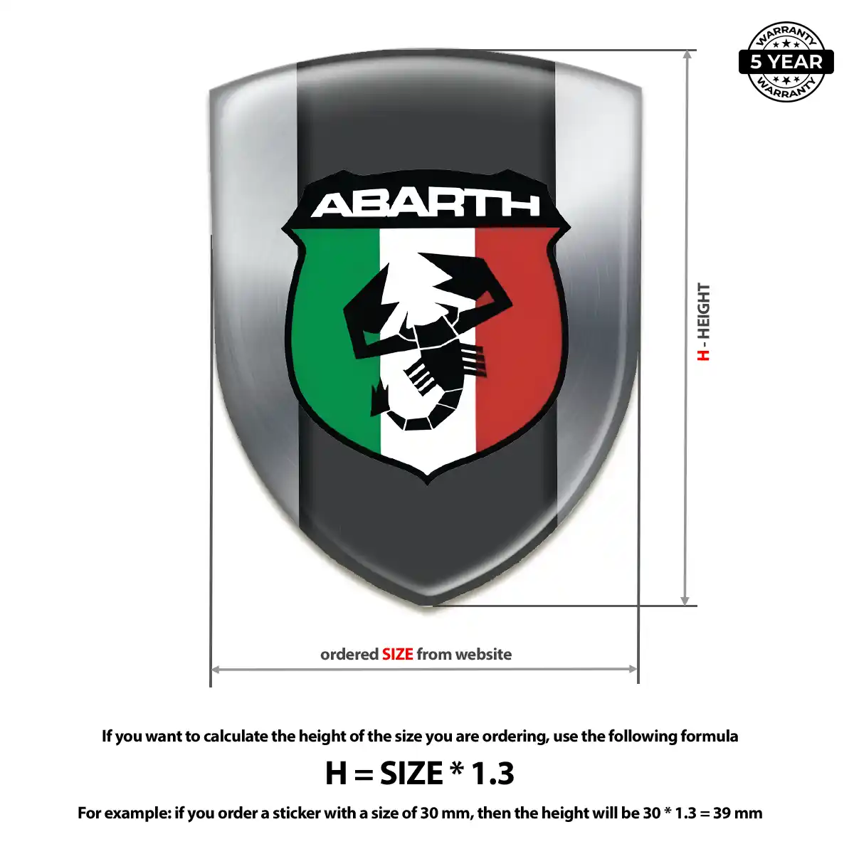 Abarth 3D Emblem Sticker Resin Luxe