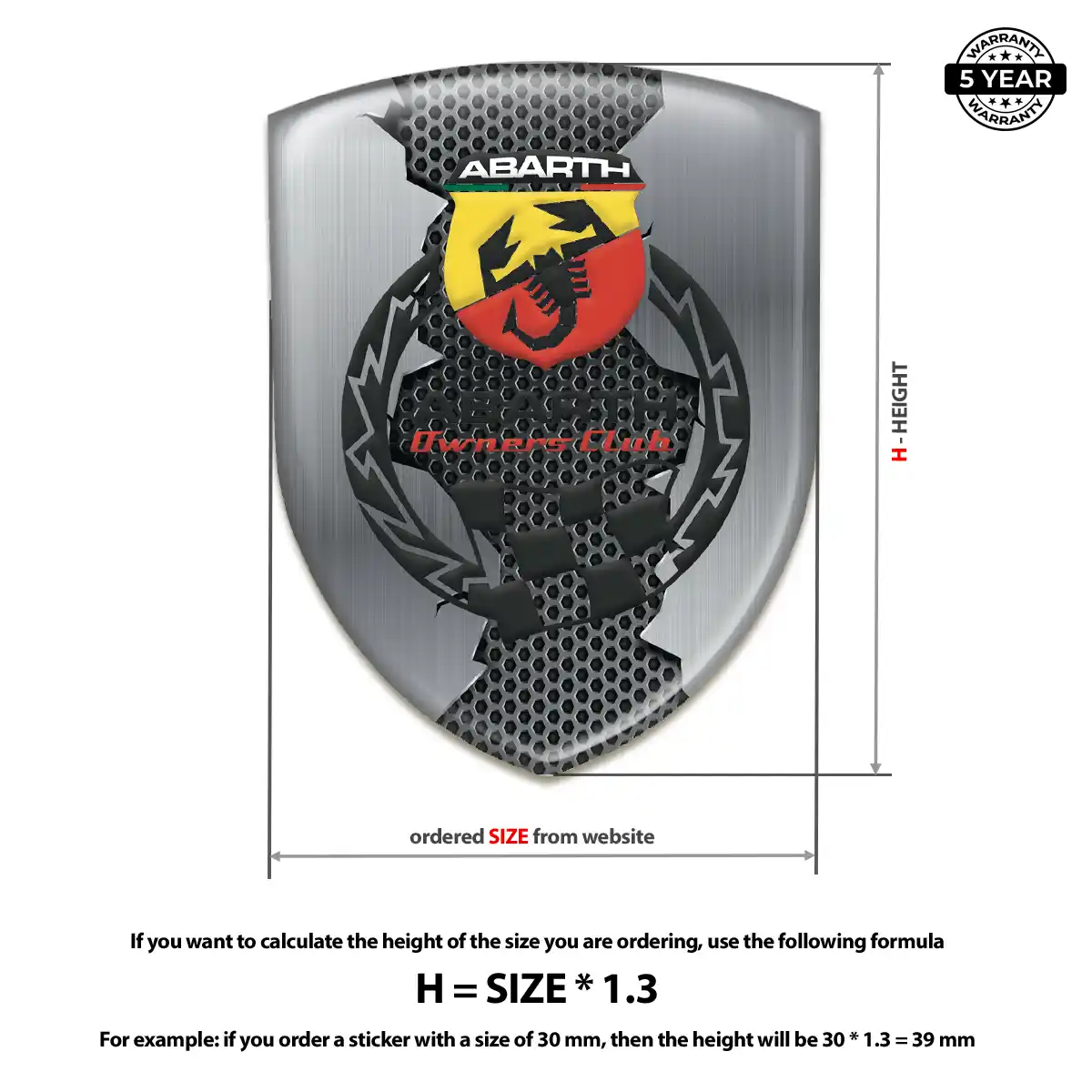 Abarth 3D Emblem Sticker Signature Grade