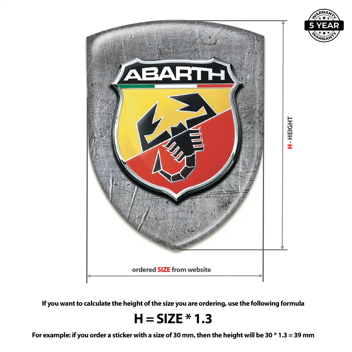 Abarth 3D Emblem Sticker Street Tuning