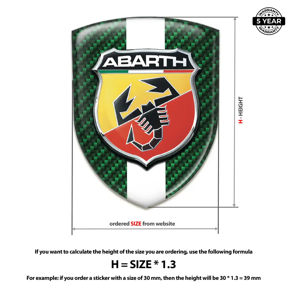 Abarth 3D Emblem Sticker Superior Craft