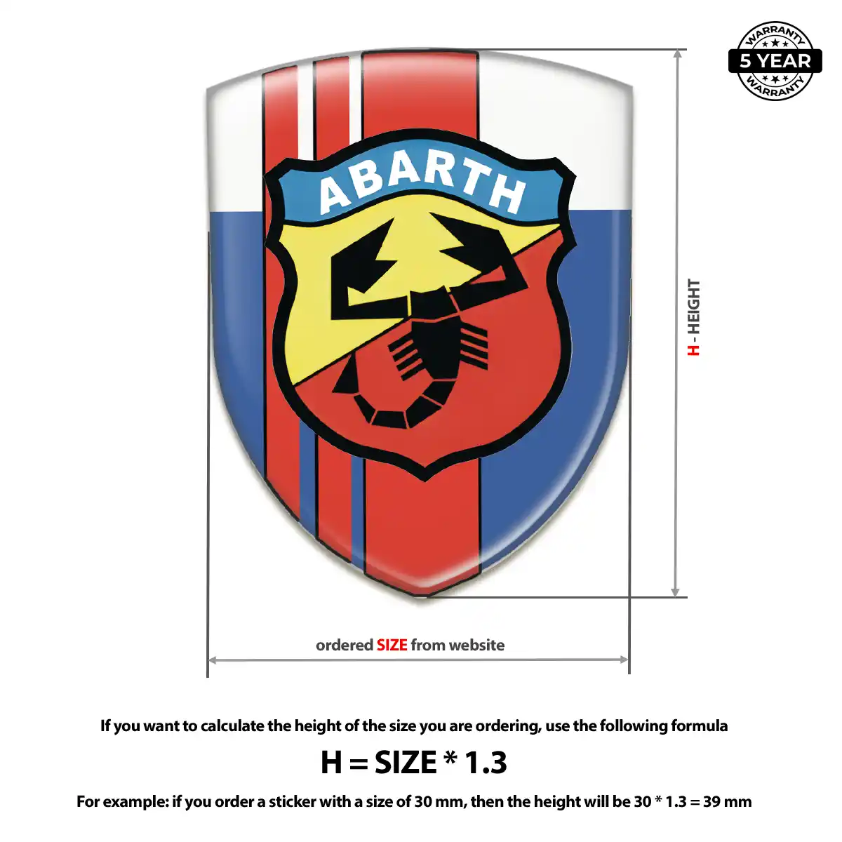 Abarth 3D Gel Sticker Auto Tuning