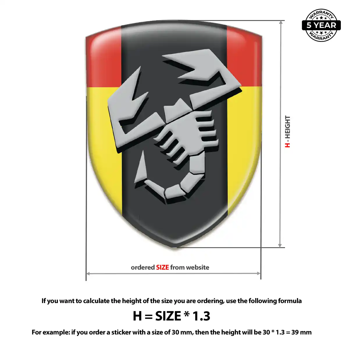 Abarth 3D Gel Sticker Cabin Style