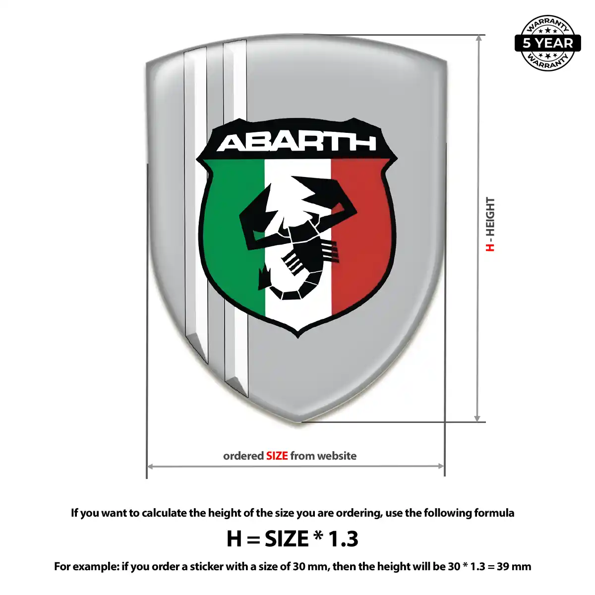 Abarth 3D Gel Sticker Elite Finish